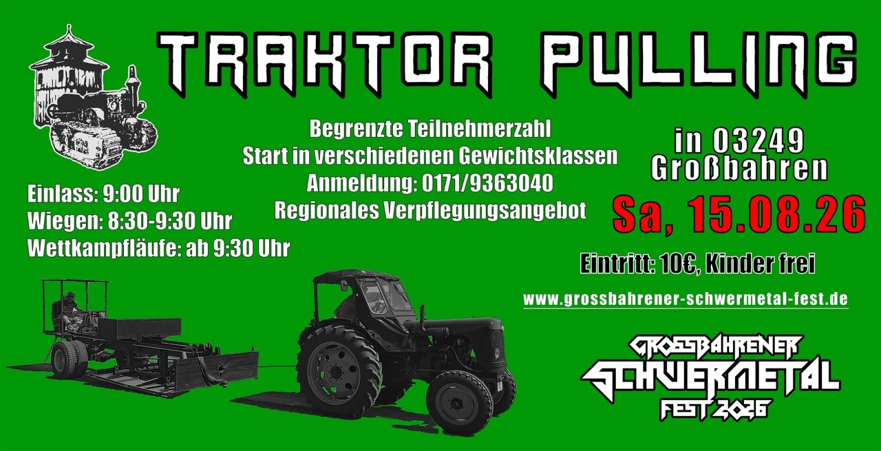 Traktor Pulling 2026 in Großbahren